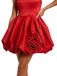 Rose Ruffle Bubble Minidress