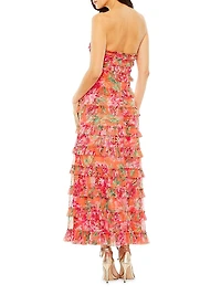 Ruffled Strapless Maxi Dress