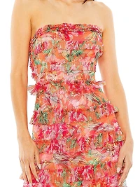Ruffled Strapless Maxi Dress