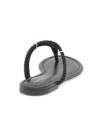 Lily Woven Suede T-Strap Sandals