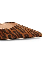 Padlock 55MM Ocelot Print Suede Slingback Pumps