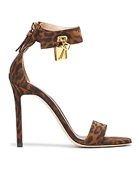 Ocelot Print Suede 105MM Padlock Sandals