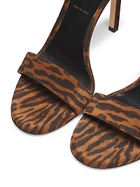Ocelot Print Suede 105MM Padlock Sandals