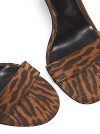 Ocelot Print Suede 105MM Padlock Sandals