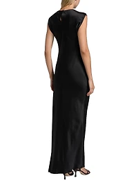 Biella Ruched Silk Maxi Dress