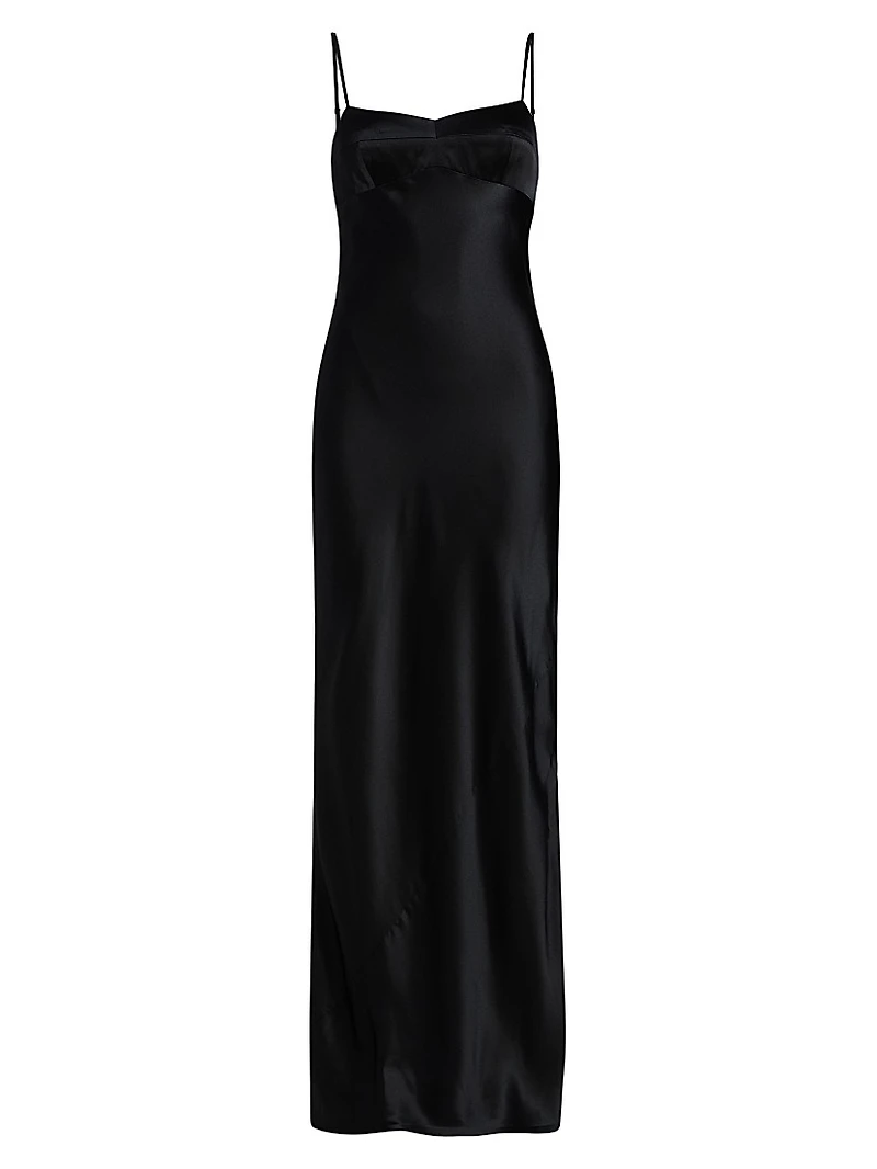 Janeiro Silk Satin Maxi Dress