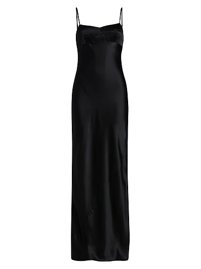 Janeiro Silk Satin Maxi Dress