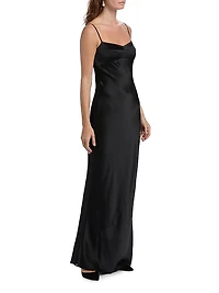 Janeiro Silk Satin Maxi Dress
