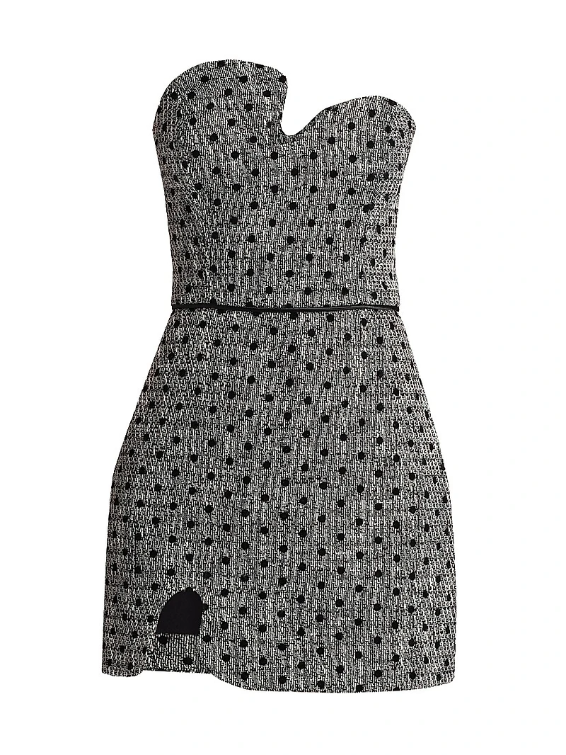 Puzzle Polka Dot Strapless Minidress