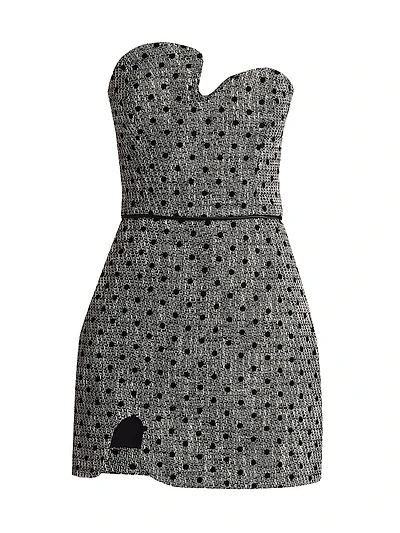 Puzzle Polka Dot Strapless Minidress