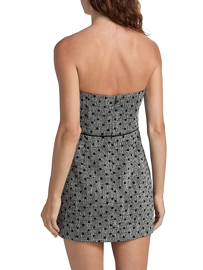 Puzzle Polka Dot Strapless Minidress