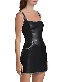 Ginger Faux Leather Skort Minidress
