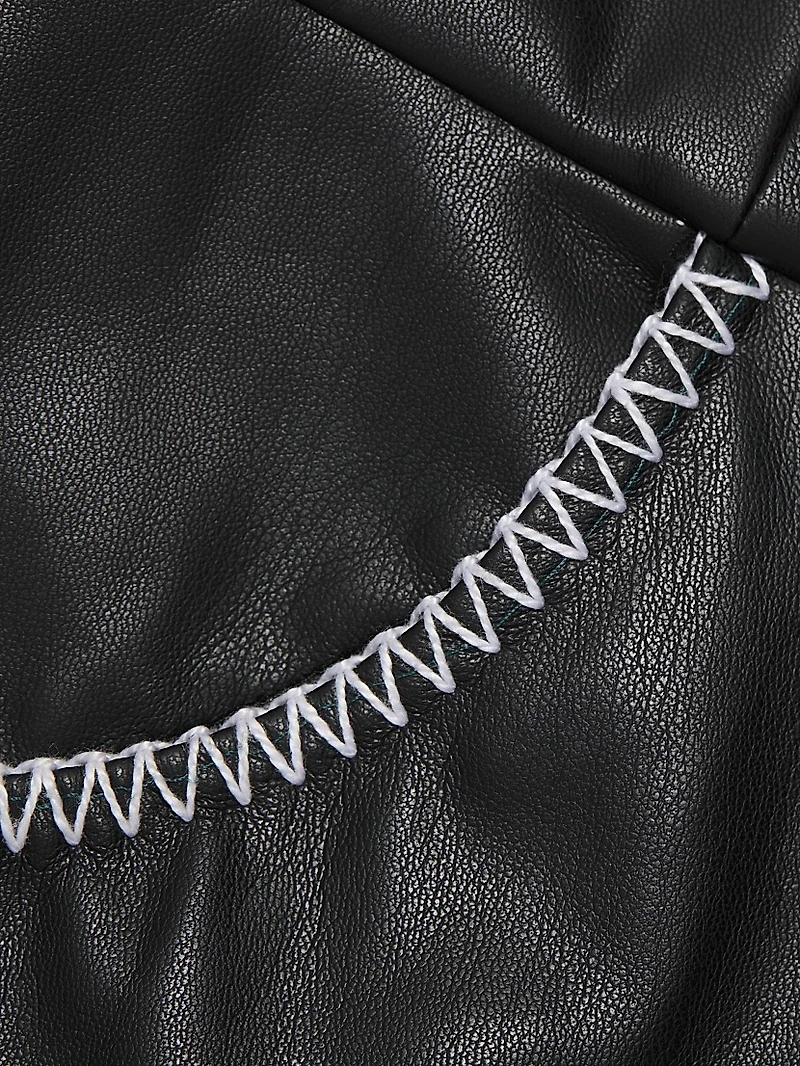 Ginger Faux Leather Skort Minidress