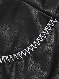 Ginger Faux Leather Skort Minidress