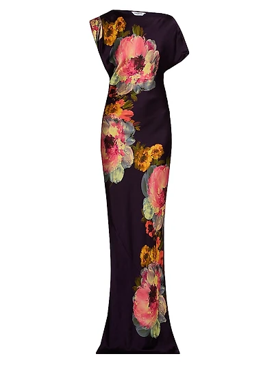 Elroy Floral Bias-Cut Maxi Dress