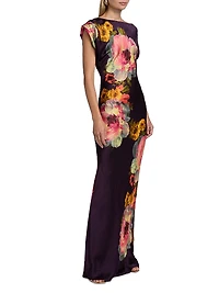 Elroy Floral Bias-Cut Maxi Dress