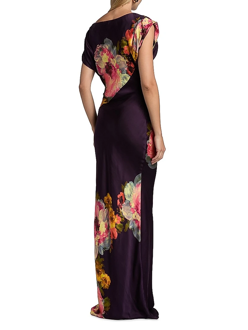 Elroy Floral Bias-Cut Maxi Dress