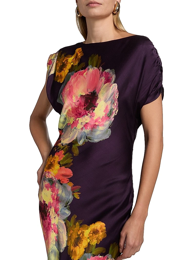 Elroy Floral Bias-Cut Maxi Dress