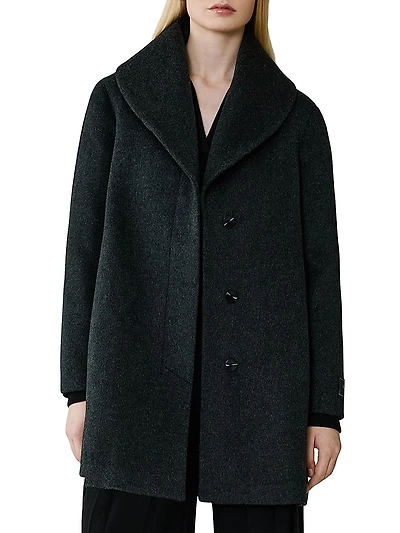 Elsa Wool-Blend Shawl Collar Coat