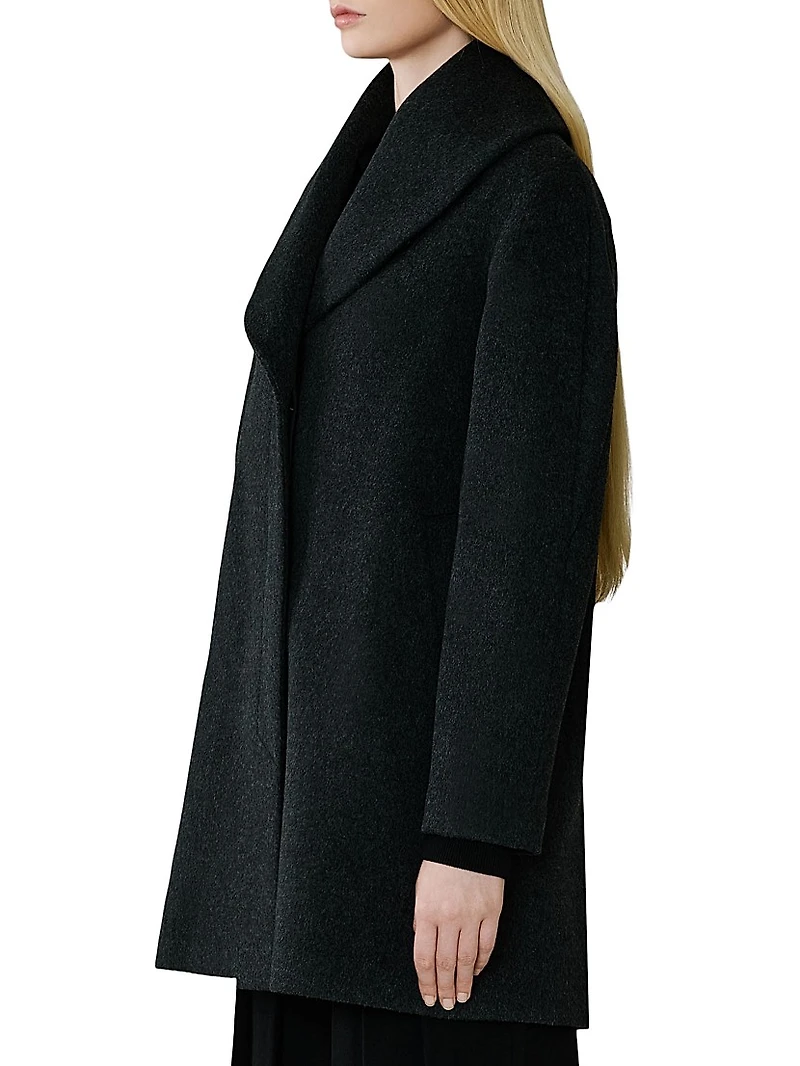 Elsa Wool-Blend Shawl Collar Coat