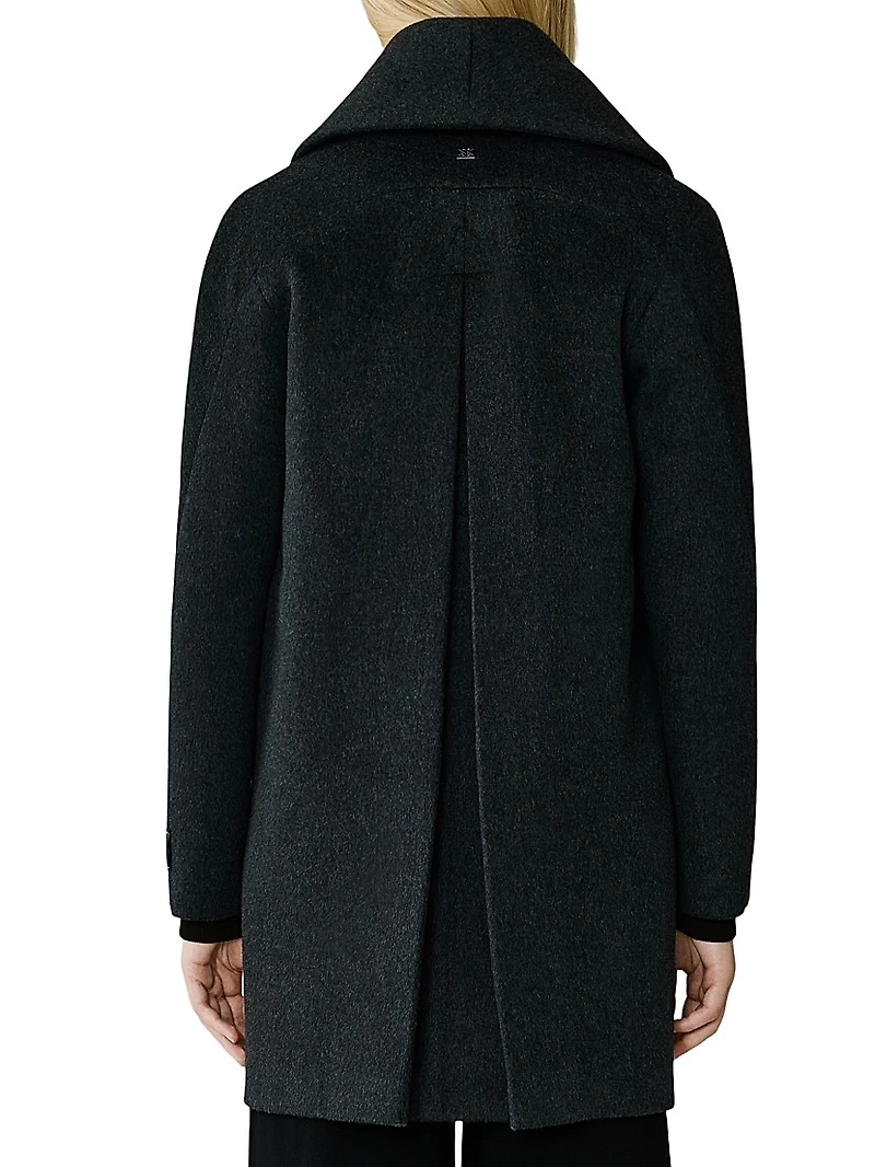 Elsa Wool-Blend Shawl Collar Coat