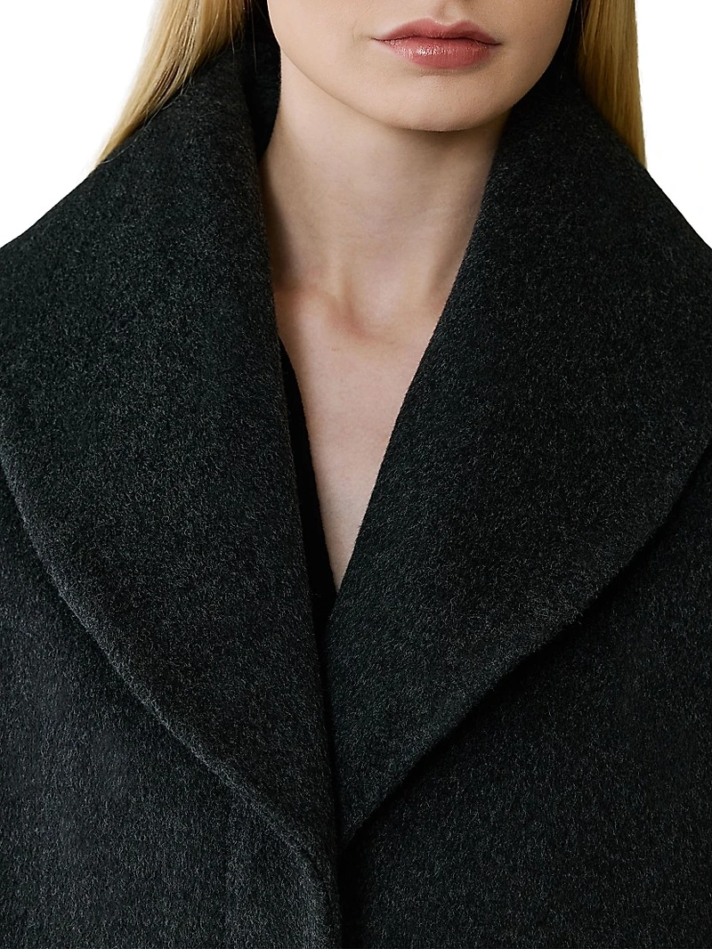 Elsa Wool-Blend Shawl Collar Coat
