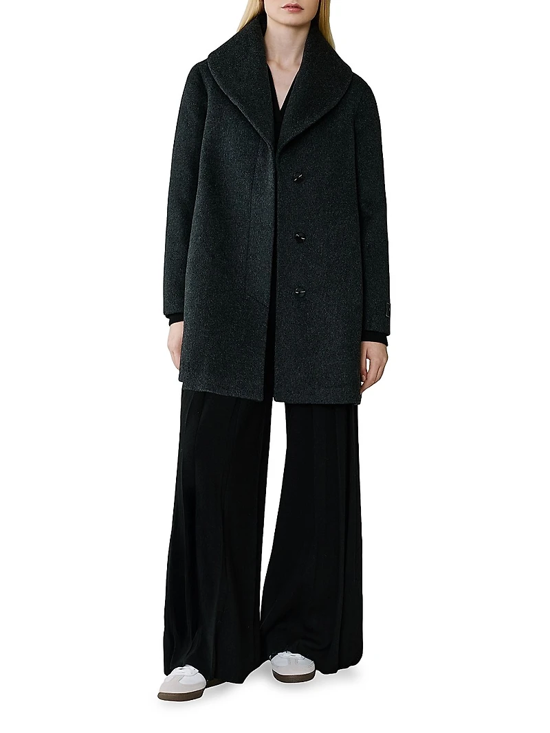 Elsa Wool-Blend Shawl Collar Coat