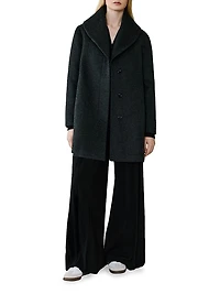 Elsa Wool-Blend Shawl Collar Coat