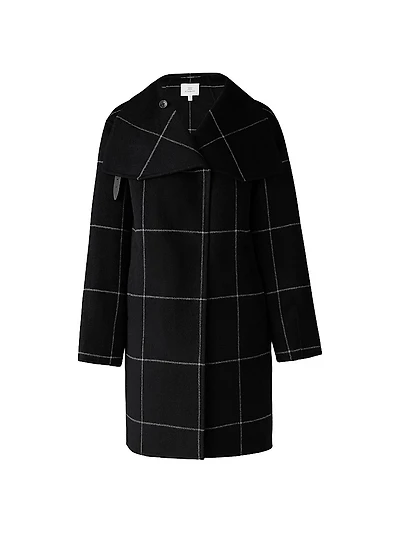 Jackie Grid Wool-Blend Coat