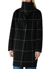 Jackie Grid Wool-Blend Coat