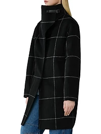 Jackie Grid Wool-Blend Coat