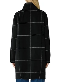 Jackie Grid Wool-Blend Coat