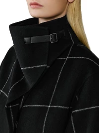 Jackie Grid Wool-Blend Coat