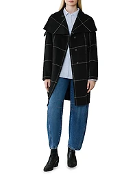 Jackie Grid Wool-Blend Coat