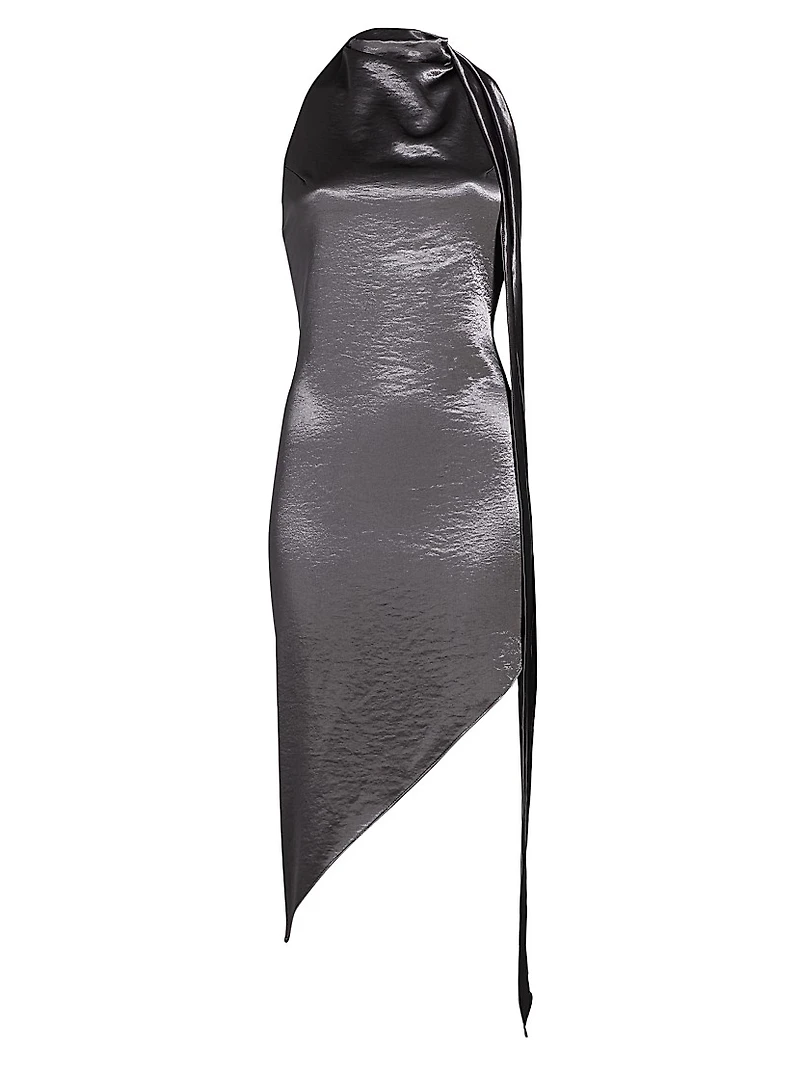 Vallani Bias-Cut Asymmetrical Minidress