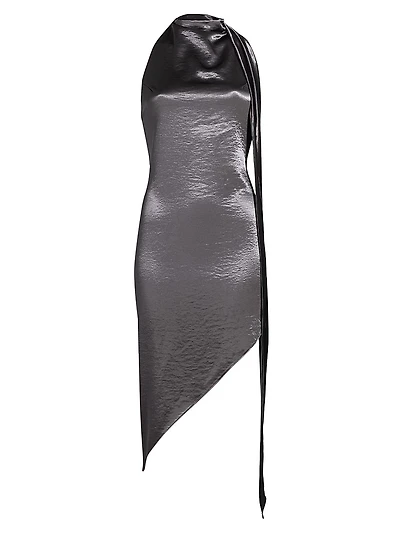 Vallani Bias-Cut Asymmetrical Minidress