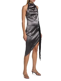 Vallani Bias-Cut Asymmetrical Minidress