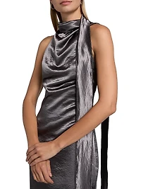 Vallani Bias-Cut Asymmetrical Minidress