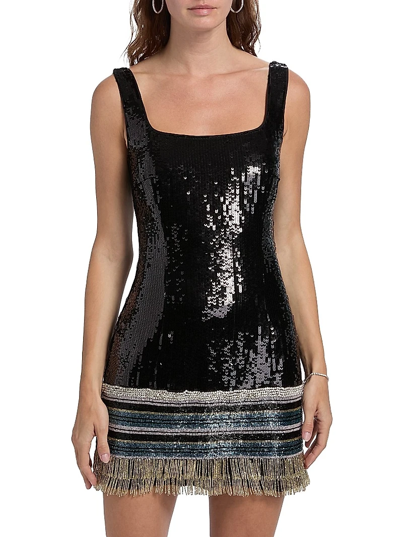 Augustine Embellished Fringe Minidress