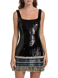 Augustine Embellished Fringe Minidress