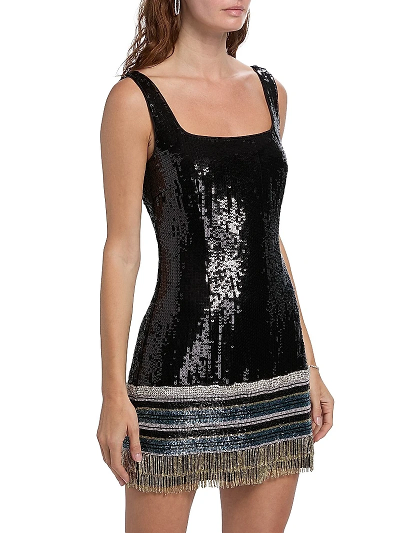 Augustine Embellished Fringe Minidress