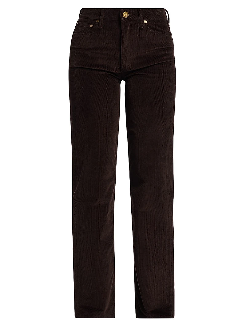 Harlow Corduroy Straight-Leg Pants