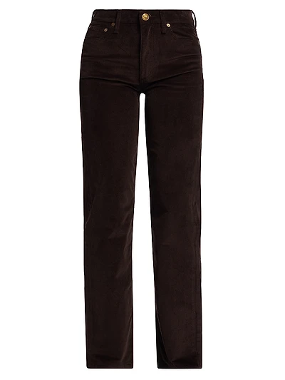 Harlow Corduroy Straight-Leg Pants