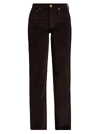 Harlow Corduroy Straight-Leg Pants