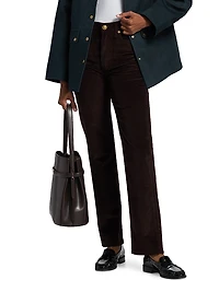 Harlow Corduroy Straight-Leg Pants