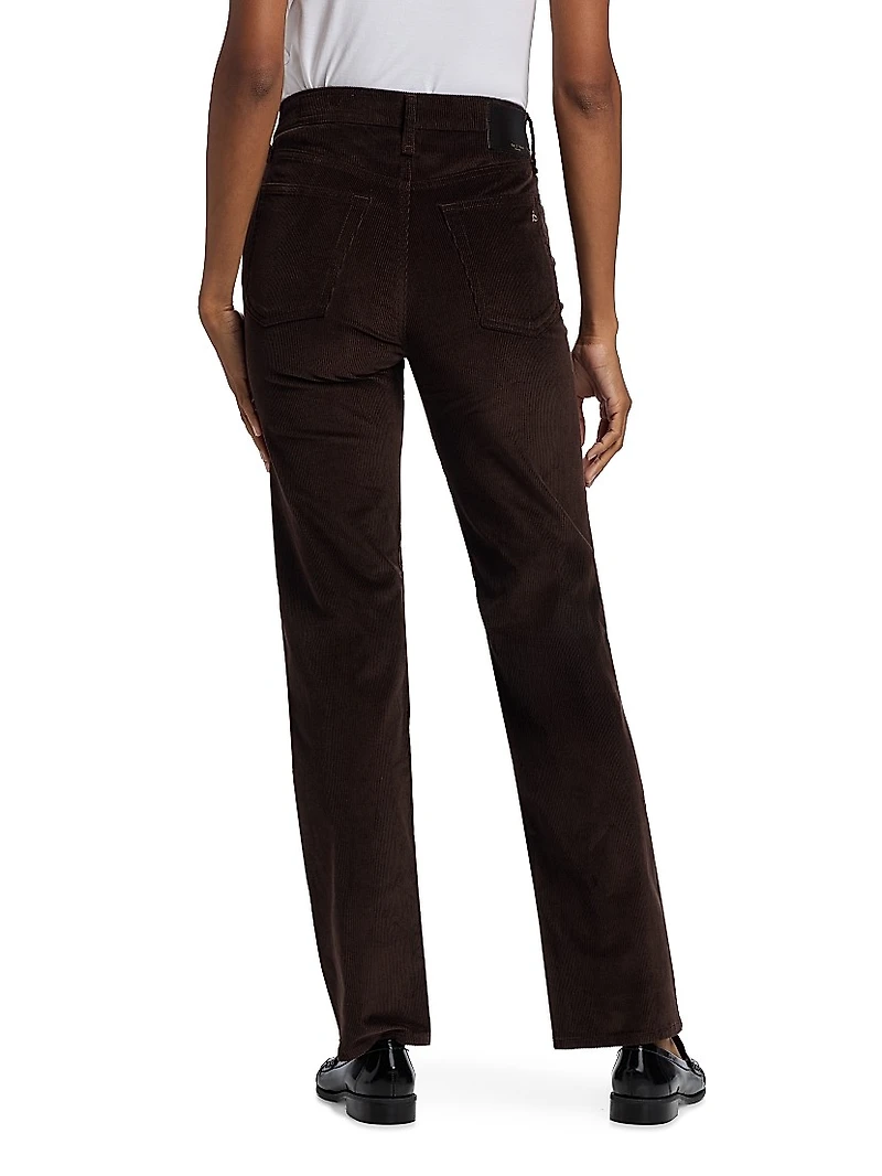Harlow Corduroy Straight-Leg Pants