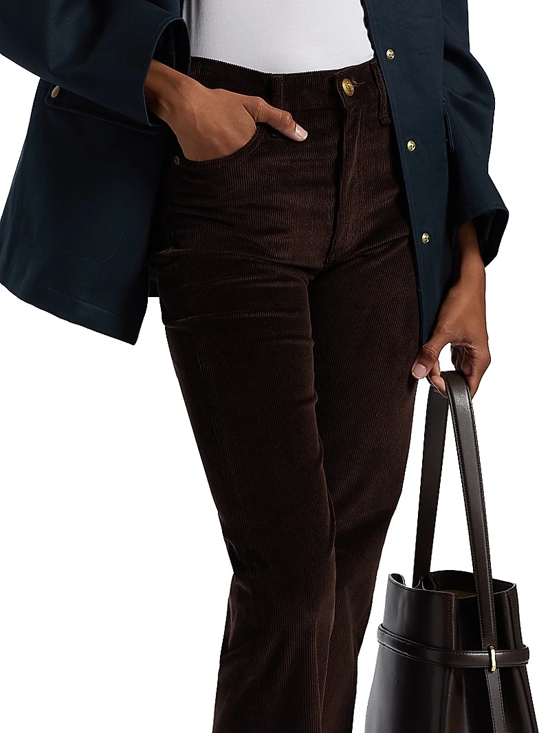 Harlow Corduroy Straight-Leg Pants