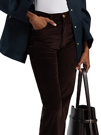 Harlow Corduroy Straight-Leg Pants