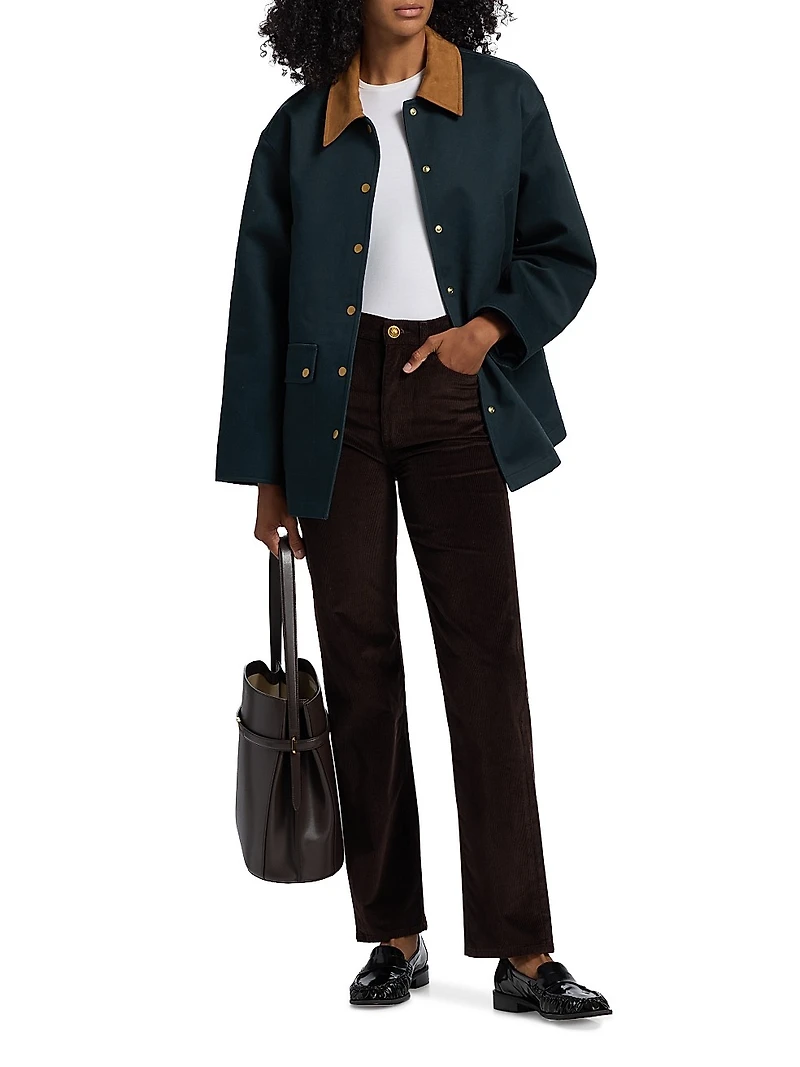 Harlow Corduroy Straight-Leg Pants