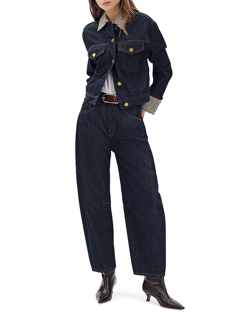 Charlie High-Rise Ankle Barrel-Leg Jeans